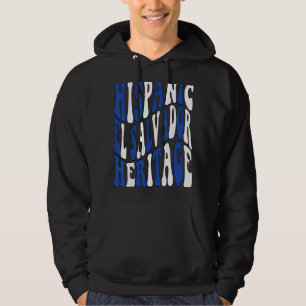 El Salvador Flagga Groovy och Vågigt det latinamer Hoodie