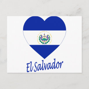 El Salvador Flagga Heart Vykort