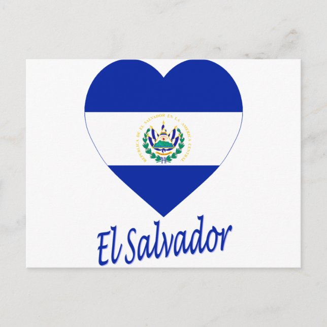 El Salvador Flagga Heart Vykort (Framsida)