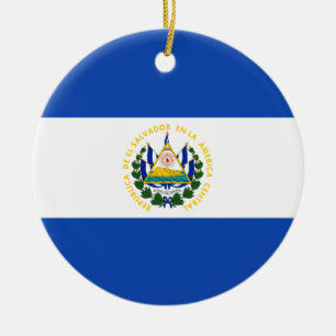 El Salvador Flagga Julgransprydnad Keramik