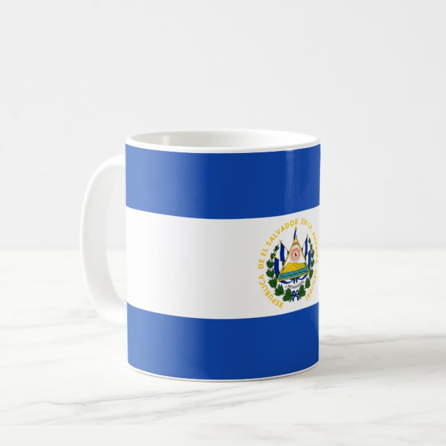 El Salvador Flagga Kaffemugg (Framsida vänster)