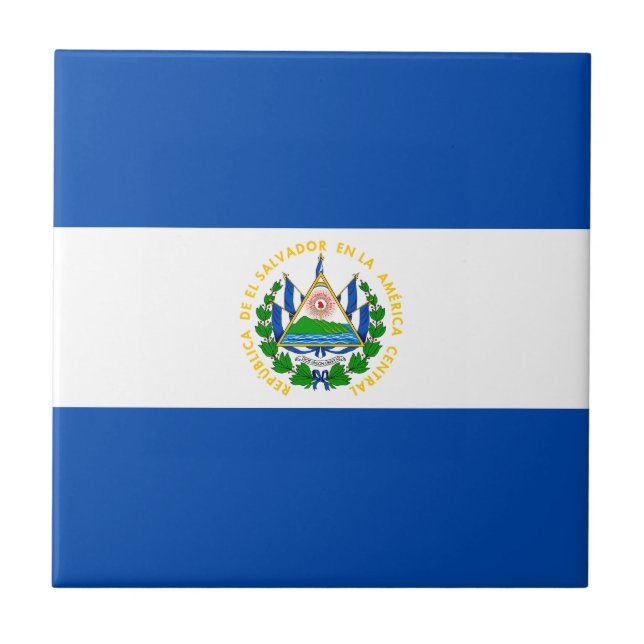 El Salvador Flagga Kakelplatta (Framsidan)