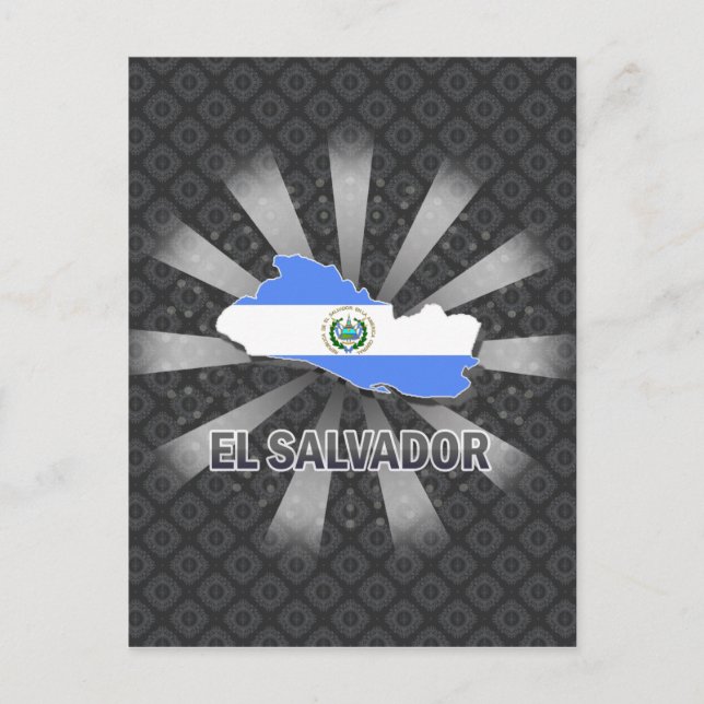 El Salvador Flagga Karta 2.0 Vykort (Framsida)