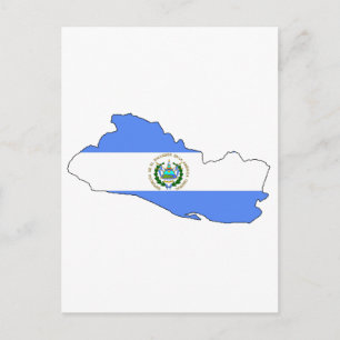 El Salvador flagga karta Vykort