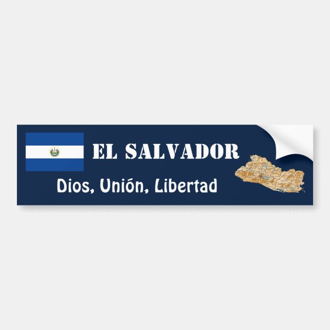 El Salvador flagga + Kartabildekal Bildekal (Framsidan)