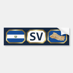 El Salvador Flagga Kartkod Klistermärke