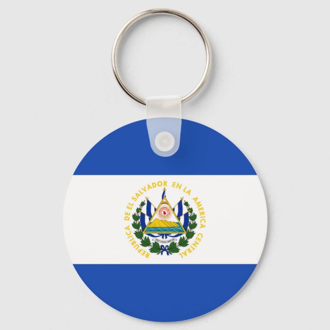 El Salvador Flagga Keychain Nyckelring (Framsida)