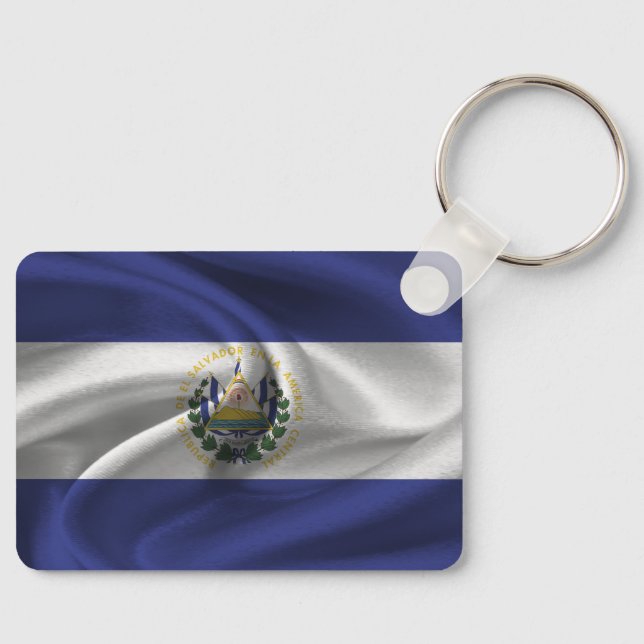 El Salvador Flagga Keychain Nyckelring (Framsida)