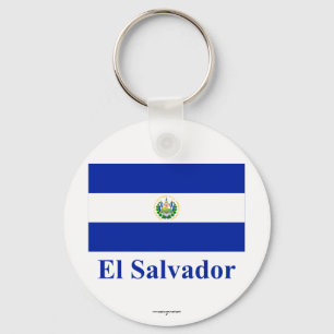 El Salvador flagga med namn Nyckelring