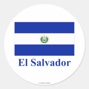 El Salvador Flagga med Namn Runt Klistermärke