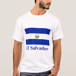 El Salvador flagga med namn T Shirt