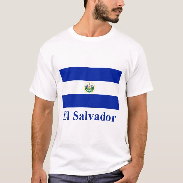 El Salvador flagga med namn T Shirt (Framsida)