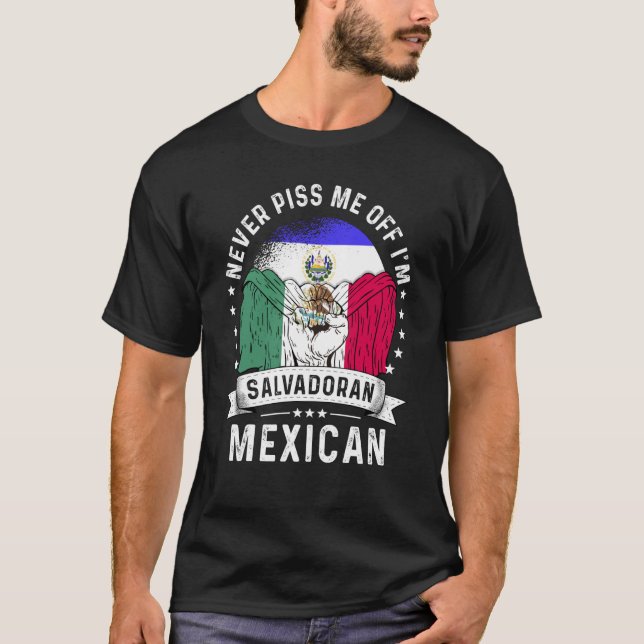 El Salvador Flagga Mexiko Grown Humor Citizen Prid T Shirt (Framsida)