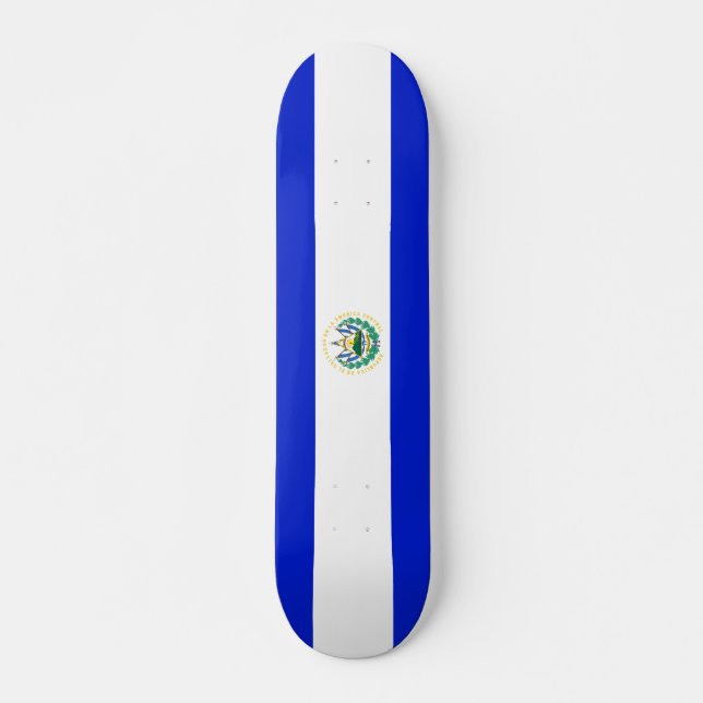 El Salvador flagga Mini Skateboard Bräda 18,5 Cm (Framsida)