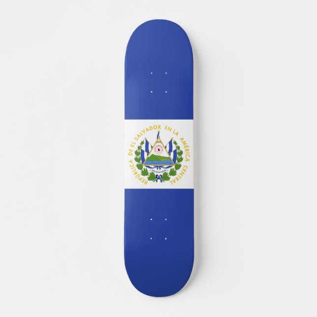 El Salvador flagga Mini Skateboard Bräda 18,5 Cm (Framsida)