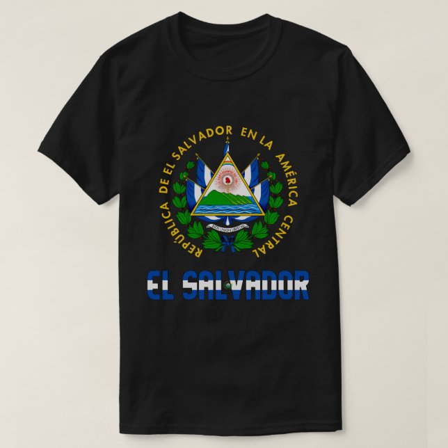 El Salvador Flagga och Jackat av Arm Patriotic T Shirt (Design framsida)