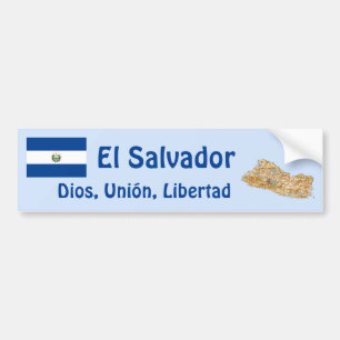 El Salvador Flagga och Karta Bildäckslapp Bildekal