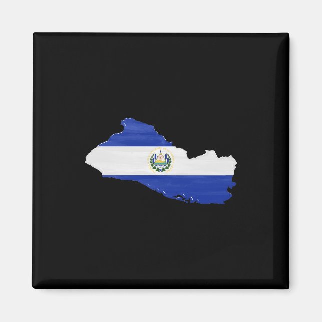 El Salvador flagga och karta Magnet (Framsidan)
