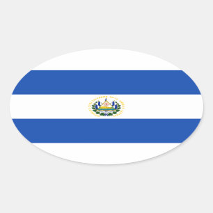 El Salvador Flagga Oval Sticker Ovalt Klistermärke