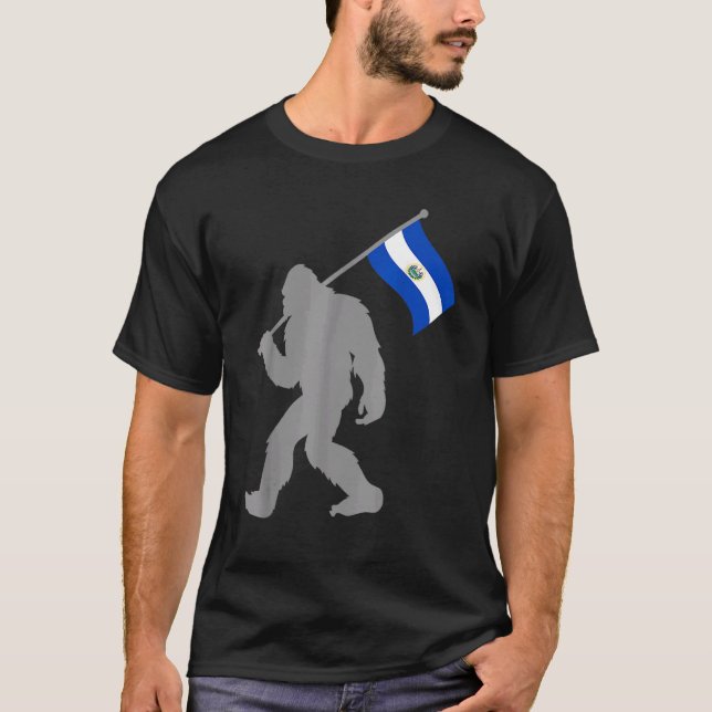 El Salvador Flagga på El Salvador Flagga T Shirt (Framsida)