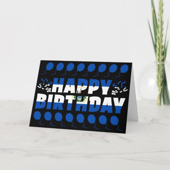 El Salvador Flagga Patriotic Birthday Kort (Framsida)