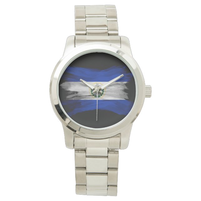 El Salvador flagga-penseldrag, flagga Armbandsur (Framsida)