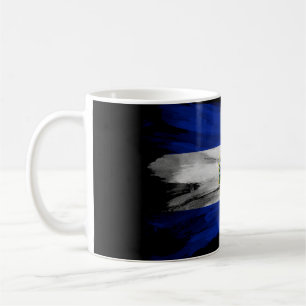El Salvador flagga-penseldrag, flagga Kaffemugg