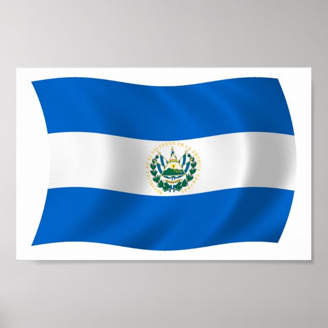 El Salvador Flagga Postertryck Poster (Framsidan)