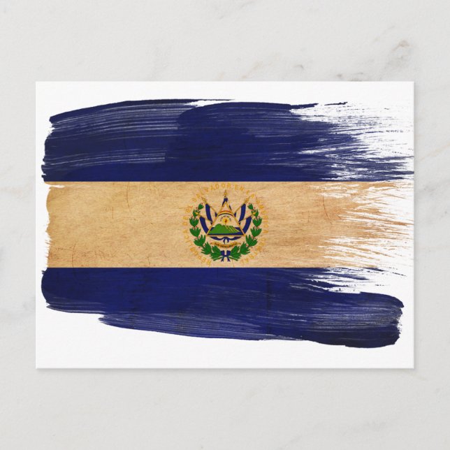 El Salvador Flagga Postkort Vykort (Framsida)