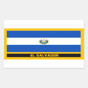 El Salvador flagga Rektangulärt Klistermärke