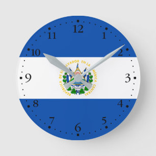 El Salvador Flagga Rund Klocka