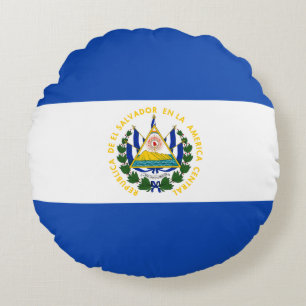 El Salvador Flagga Rund Kudde