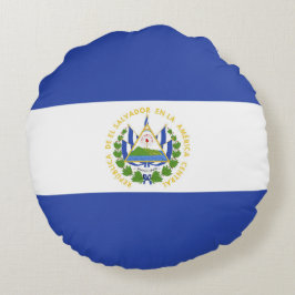 El Salvador flagga Rund Kudde