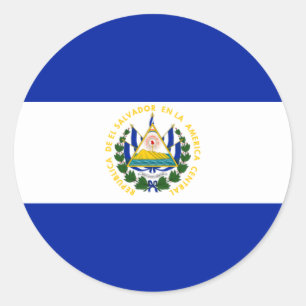 El Salvador Flagga Runt Klistermärke