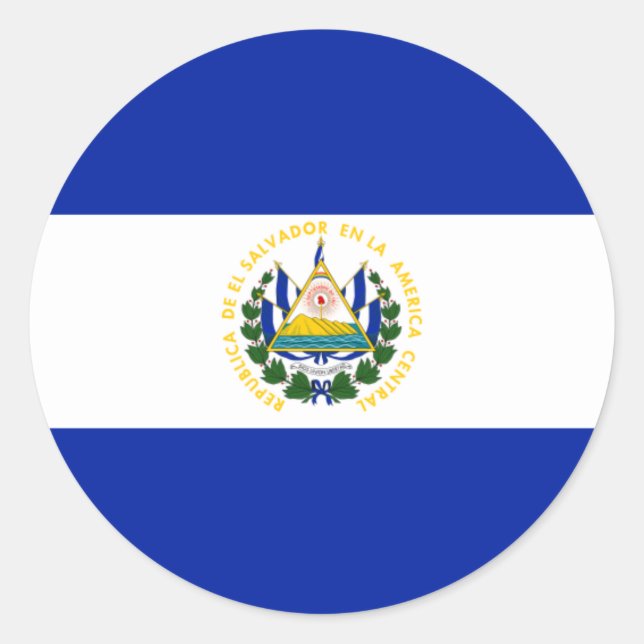 El Salvador Flagga Runt Klistermärke (Framsida)