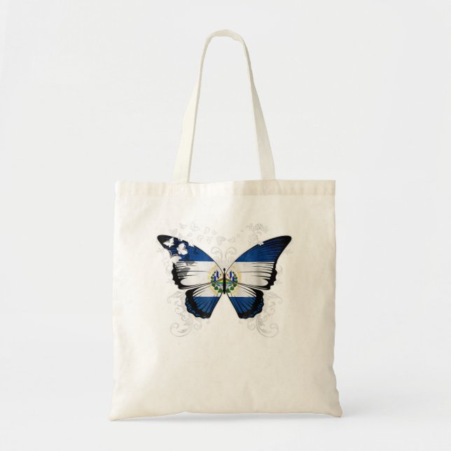 El Salvador Flagga Shirt Butterfly Graphic Tygkasse (Framsidan)