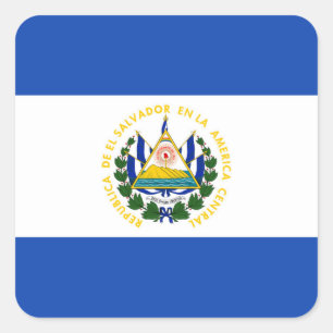 El Salvador Flagga Square Sticker Fyrkantigt Klistermärke