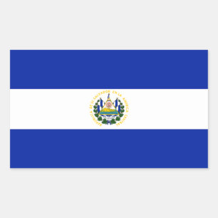 El Salvador Flagga Sticker Rektangulärt Klistermärke