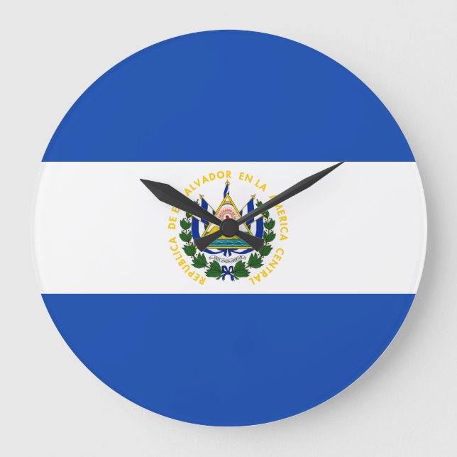 El Salvador Flagga Stor Klocka (Framsida)