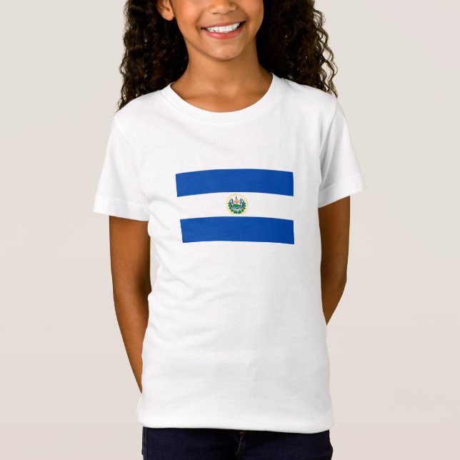 El Salvador Flagga T Shirt (Framsida)