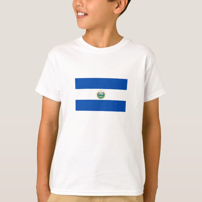 El Salvador Flagga T Shirt (Framsida)