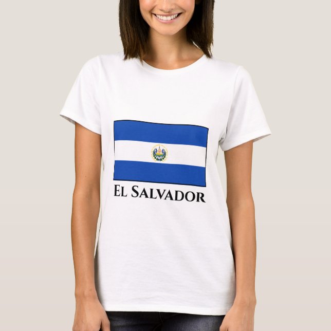 El Salvador Flagga T Shirt (Framsida)
