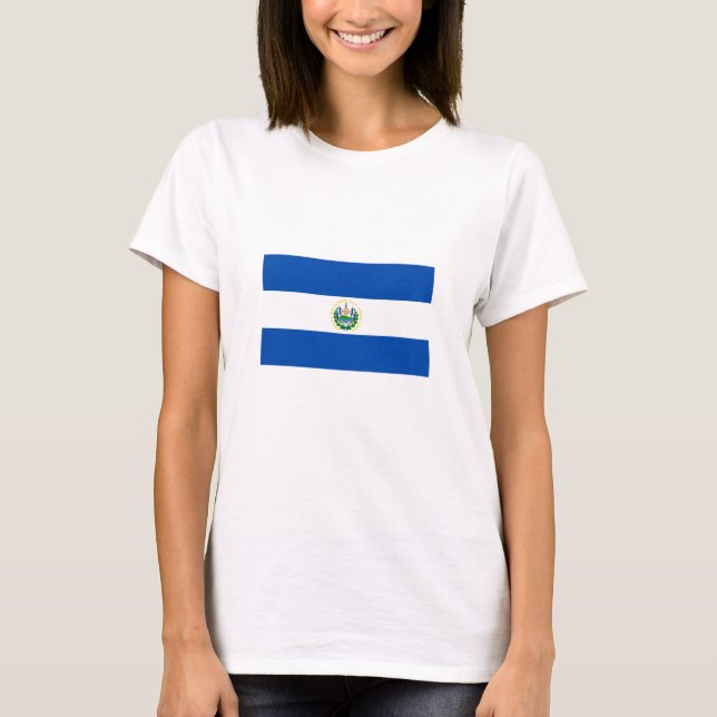 El Salvador Flagga T Shirt (Framsida)