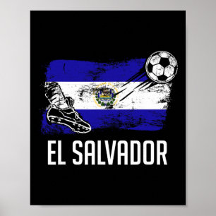 El Salvador Flagga Tröja Salvadorean Fotbollslag S Poster