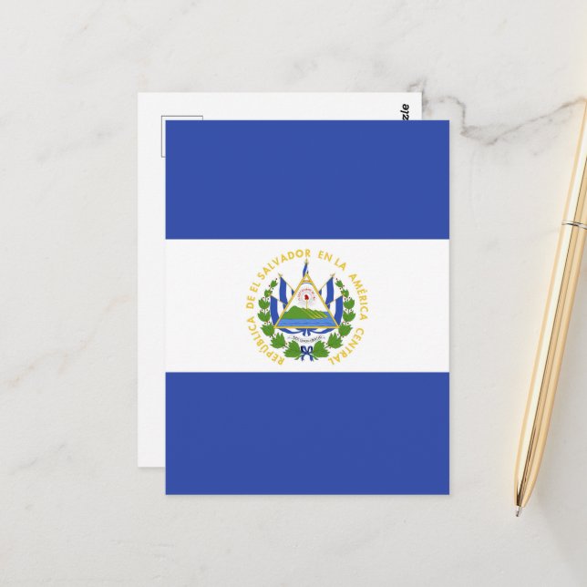 El Salvador flagga Vykort (Fram/Back In Situ)