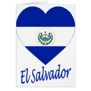 El Salvador flaggahjärta Hälsningskort