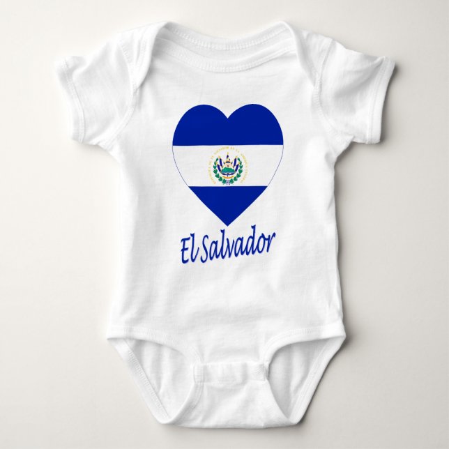 El Salvador flaggahjärta Tee (Framsida)