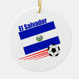 El Salvador fotbolllag Julgransprydnad Keramik