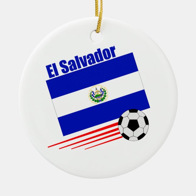 El Salvador fotbolllag Julgransprydnad Keramik (Framsidan)
