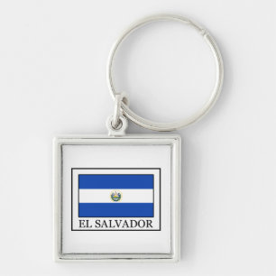El Salvador Fyrkantig Silverfärgad Nyckelring